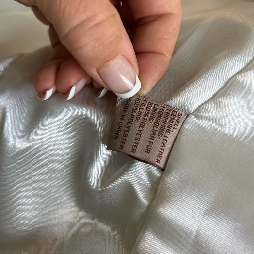 Vintage Tre's Jolie Leather Mongolian Fur Jacket - Penny Lane Inspired.  Size XL - Picture 4 of 5